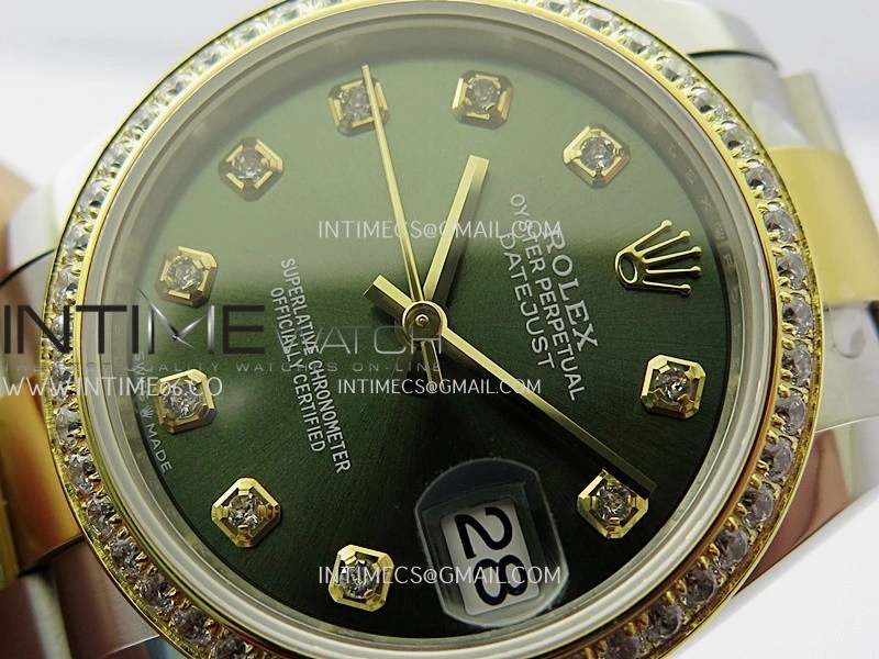 DateJust 31mm 904L SS YG AR+F Best Edition Green Dial Diamond Marker On 904L SS YG Oyster Bracelet A2236