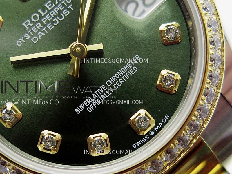 DateJust 31mm 904L SS YG AR+F Best Edition Green Dial Diamond Marker On 904L SS YG Oyster Bracelet A2236