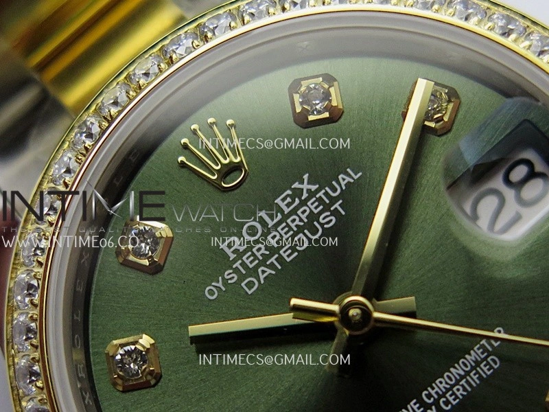 DateJust 31mm 904L SS YG AR+F Best Edition Green Dial Diamond Marker On 904L SS YG Oyster Bracelet A2236