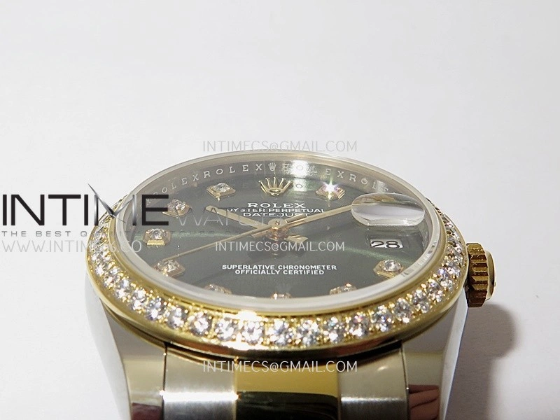 DateJust 31mm 904L SS YG AR+F Best Edition Green Dial Diamond Marker On 904L SS YG Oyster Bracelet A2236