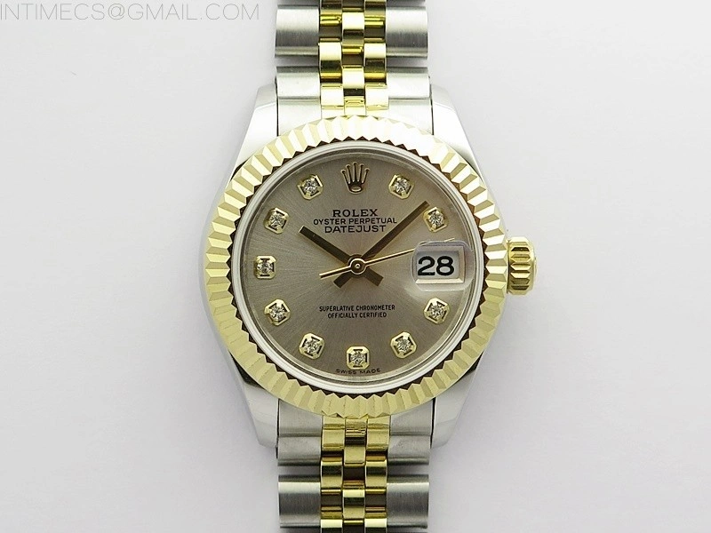 Datejust 28mm 279173 SS YG BP Best Edition Silver Crystals Markers Dial on SS YG Jubilee Bracelet ETA2671