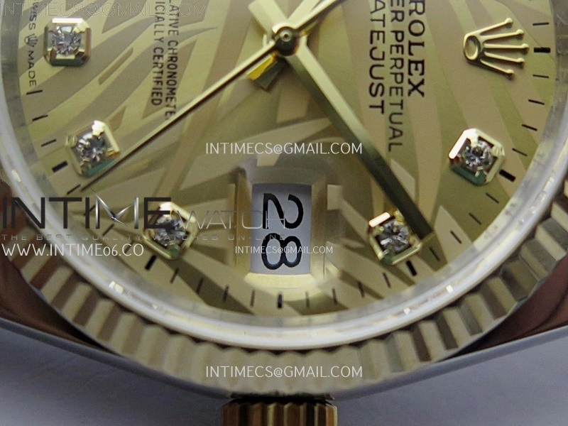DateJust 126233 904L SS YG JDF 1:1 Best Edition Gold Leaves Dial Diamond Markers on Jubilee SS YG Bracelet