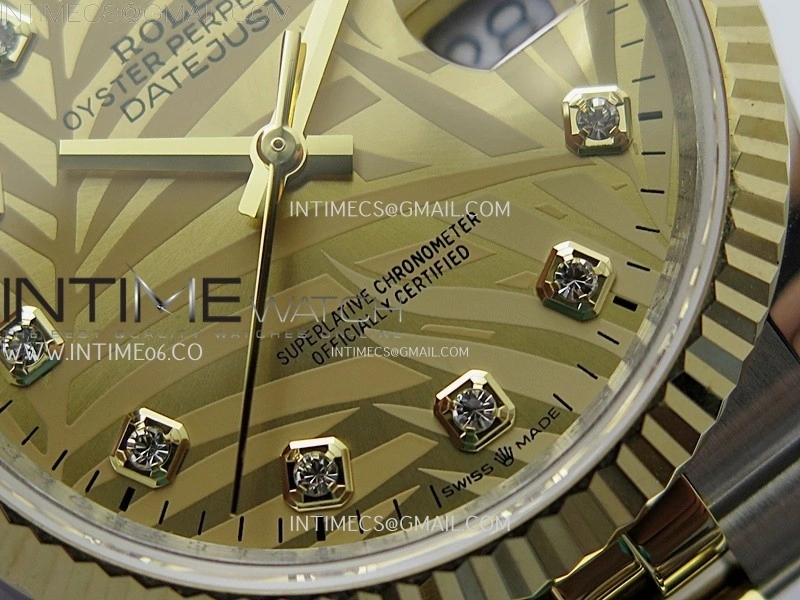 DateJust 126233 904L SS YG JDF 1:1 Best Edition Gold Leaves Dial Diamond Markers on Jubilee SS YG Bracelet
