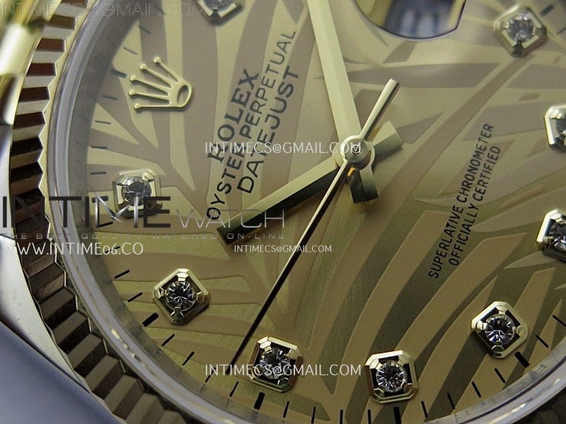 DateJust 126233 904L SS YG JDF 1:1 Best Edition Gold Leaves Dial Diamond Markers on Jubilee SS YG Bracelet
