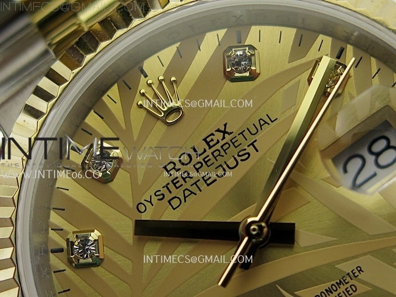 DateJust 126233 904L SS YG JDF 1:1 Best Edition Gold Leaves Dial Diamond Markers on Jubilee SS YG Bracelet