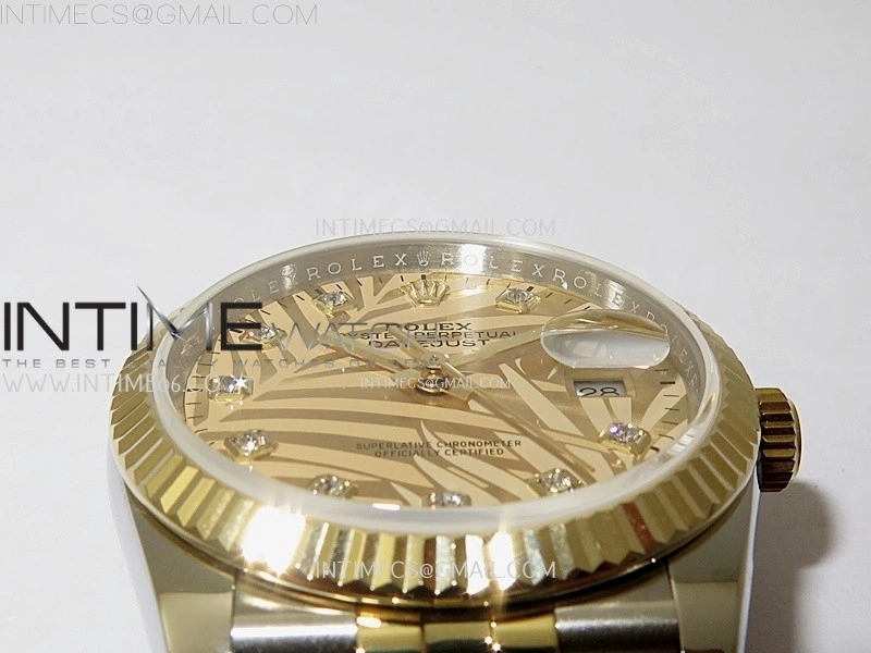 DateJust 126233 904L SS YG JDF 1:1 Best Edition Gold Leaves Dial Diamond Markers on Jubilee SS YG Bracelet
