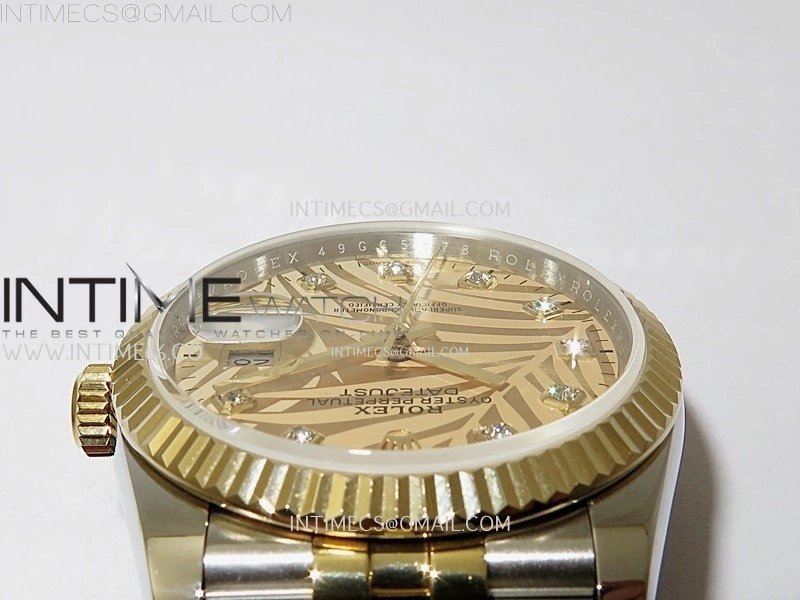DateJust 126233 904L SS YG JDF 1:1 Best Edition Gold Leaves Dial Diamond Markers on Jubilee SS YG Bracelet