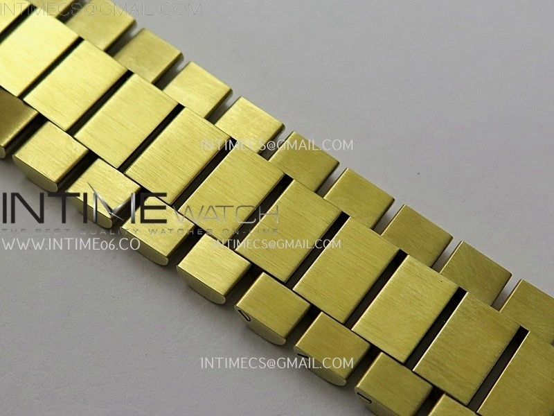 Day Date 228238 40mm YG KF 1:1 Best Edition Black Dial Crystal Markers On RG President Bracelet SA3255