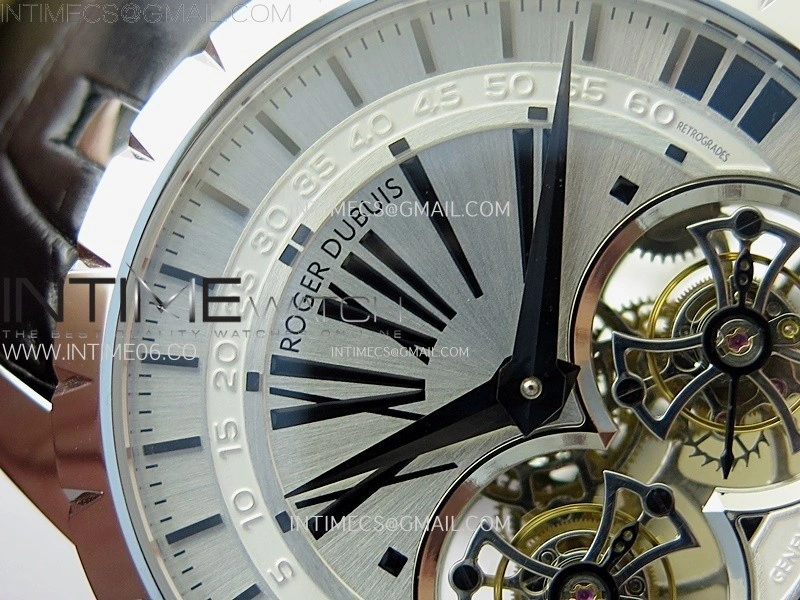 Excalibur Rddbex0250 SS YSF Best Edition White Dial on Black Leather Strap Asian RD100 Double Tourbillon