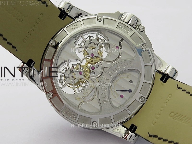 Excalibur Rddbex0250 SS YSF Best Edition White Dial on Black Leather Strap Asian RD100 Double Tourbillon