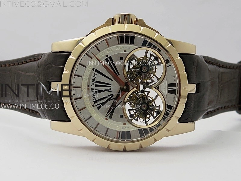 Excalibur Rddbex0250 RG YSF Best Edition White Dial on Black Leather Strap Asian RD100 Double Tourbillon