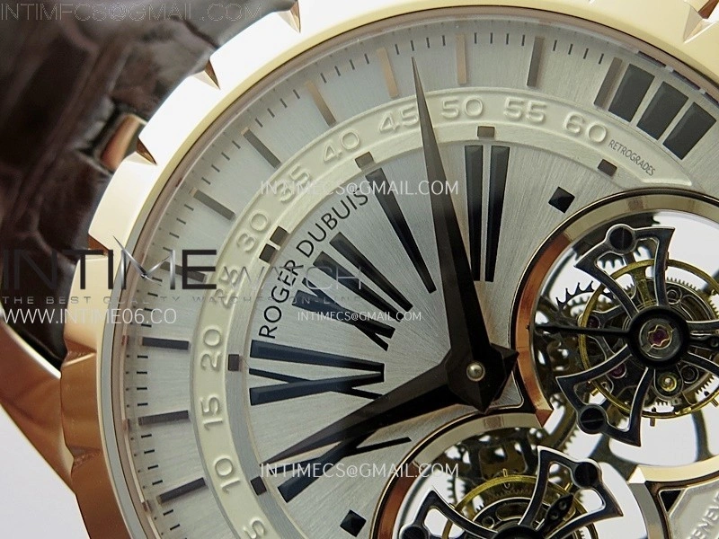 Excalibur Rddbex0250 RG YSF Best Edition White Dial on Black Leather Strap Asian RD100 Double Tourbillon