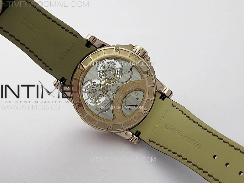 Excalibur Rddbex0250 RG YSF Best Edition White Dial on Black Leather Strap Asian RD100 Double Tourbillon