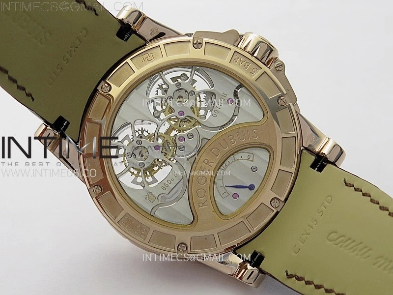 Excalibur Rddbex0250 RG YSF Best Edition White Dial on Black Leather Strap Asian RD100 Double Tourbillon