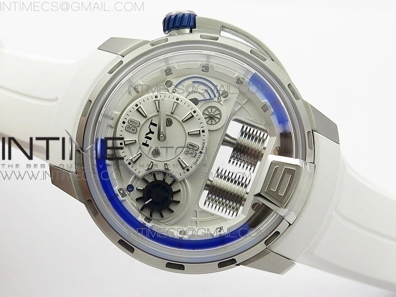 HYT SS CYF white dial blue Crown On White Rubber Strap Asian movement HTY Cal.101