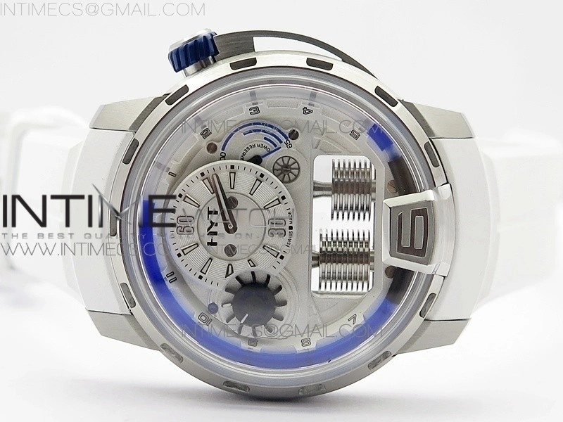HYT SS CYF white dial blue Crown On White Rubber Strap Asian movement HTY Cal.101