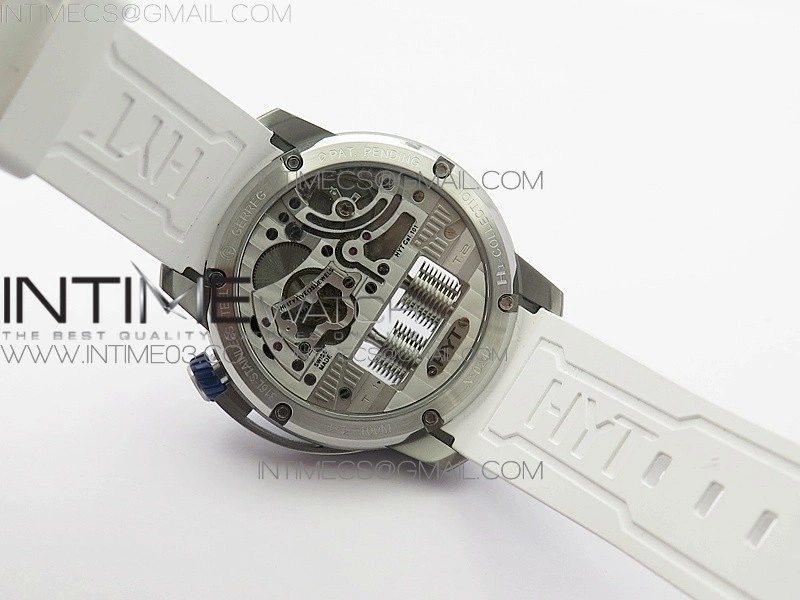 HYT SS CYF white dial blue Crown On White Rubber Strap Asian movement HTY Cal.101