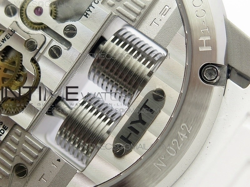 HYT SS CYF white dial blue Crown On White Rubber Strap Asian movement HTY Cal.101