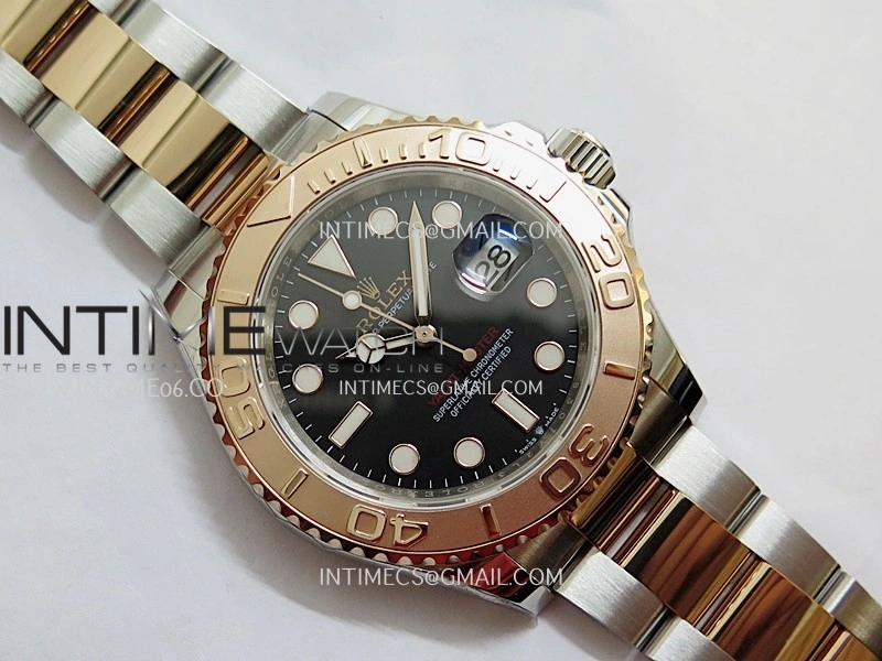 Yacht-Master 126621 SS RG TWSF 1:1 Best Edition Black Dial On SS RG Bracelet SA3235