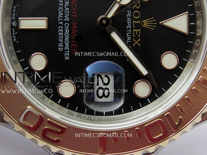 Yacht-Master 126621 SS RG TWSF 1:1 Best Edition Black Dial On SS RG Bracelet SA3235