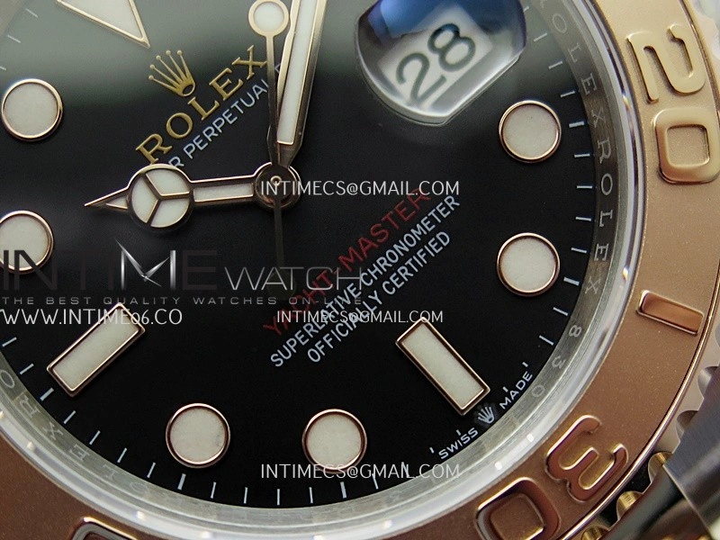 Yacht-Master 126621 SS RG TWSF 1:1 Best Edition Black Dial On SS RG Bracelet SA3235