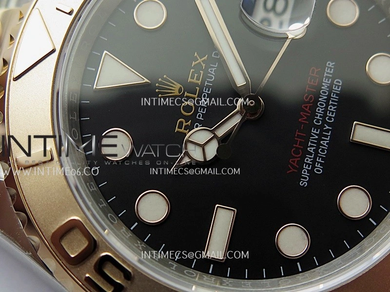 Yacht-Master 126621 SS RG TWSF 1:1 Best Edition Black Dial On SS RG Bracelet SA3235