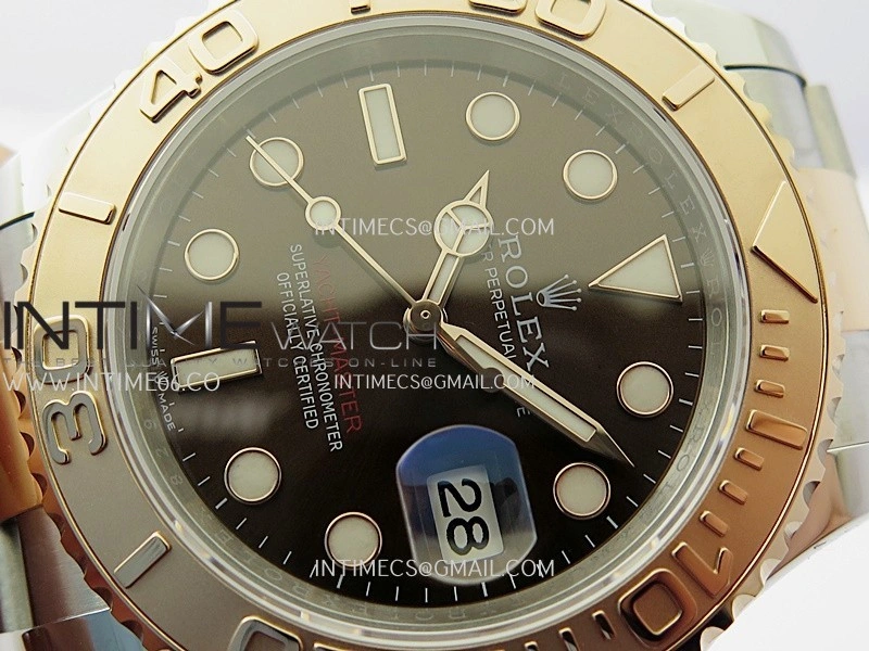 Yacht-Master 126621 SS RG TWSF 1:1 Best Edition Brown Dial On SS RG Bracelet SA3235