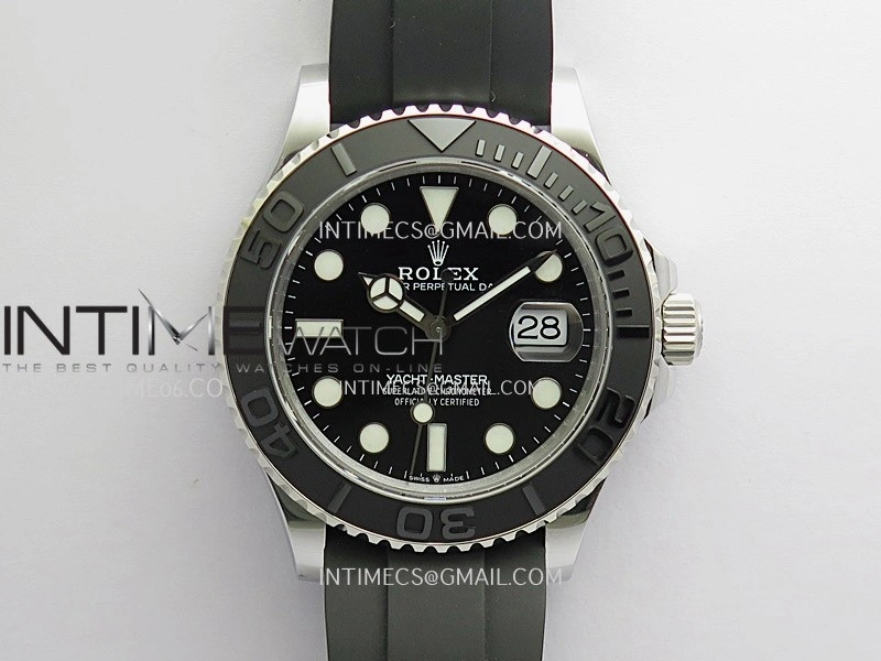 Yacht-Master 226659 42mm Gain Weight QF 1:1 Black Dial On Oysterflex Strap SH3235