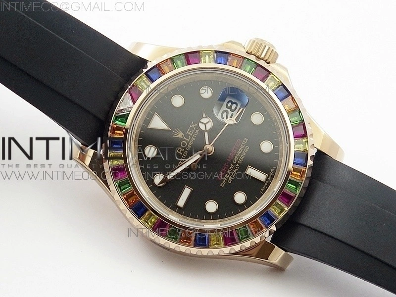 Yacht-Master 40 116695SATS GMF 1:1 Best Edition 904L Case on Black Rubber Strap