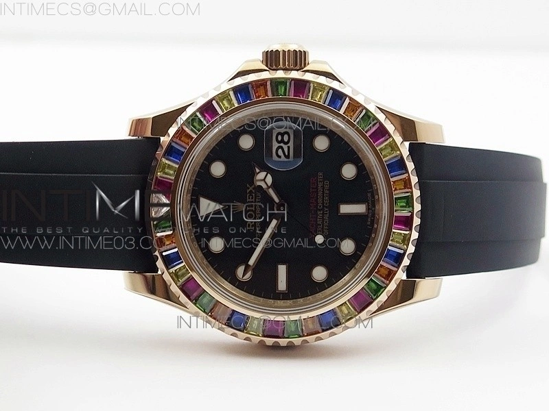 Yacht-Master 40 116695SATS GMF 1:1 Best Edition 904L Case on Black Rubber Strap