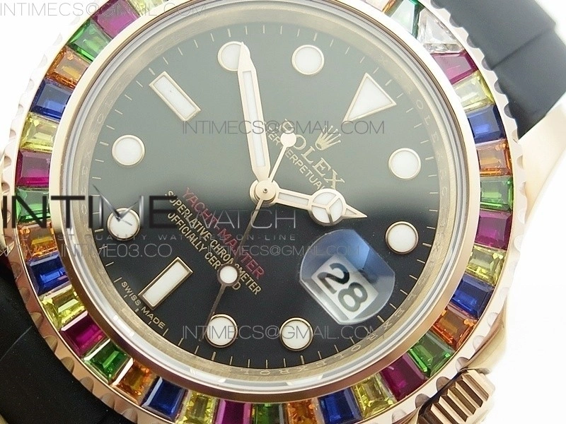 Yacht-Master 40 116695SATS GMF 1:1 Best Edition 904L Case on Black Rubber Strap