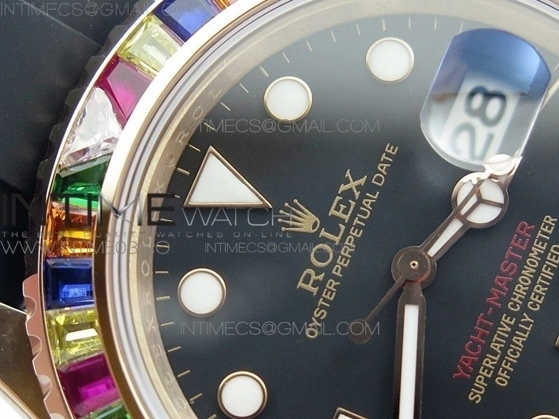 Yacht-Master 40 116695SATS GMF 1:1 Best Edition 904L Case on Black Rubber Strap