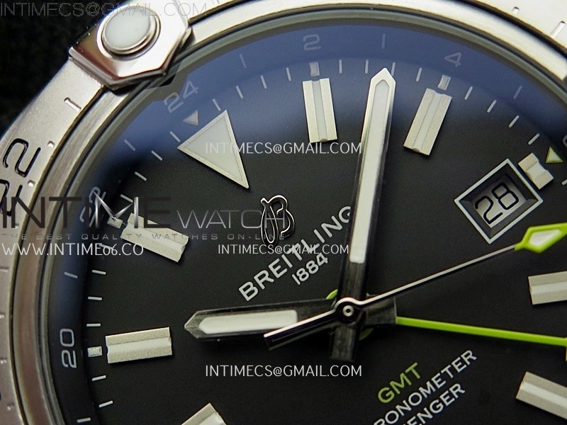 Avenger Chronometer 42mm GMT Yellow Second Hand SS BLSF 1:1 Best Version Black Dial On Black Nylon Strap A2836