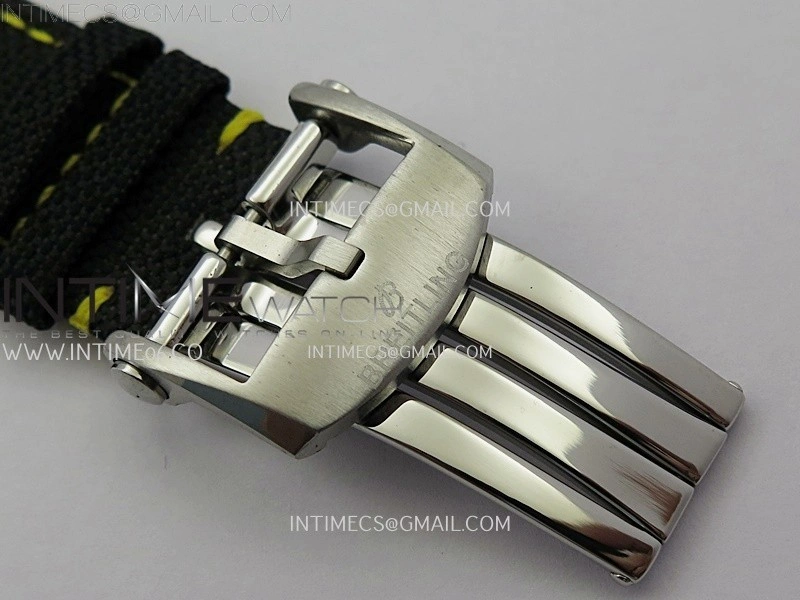 Avenger Chronometer 42mm GMT Yellow Second Hand SS BLSF 1:1 Best Version Black Dial On Black Nylon Strap A2836