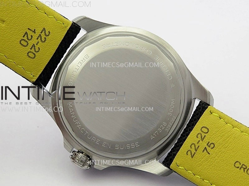 Avenger Chronometer 42mm GMT Yellow Second Hand SS BLSF 1:1 Best Version Black Dial On Black Nylon Strap A2836