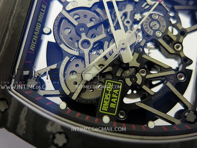 RM035-02 Real Black NTPT ZF 1:1 Best Edition Skeleton Dial On Black Rubber Strap Real Super Clone RMAL1 V7