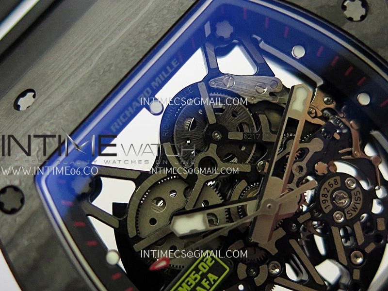 RM035-02 Real Black NTPT ZF 1:1 Best Edition Skeleton Dial On Black Rubber Strap Real Super Clone RMAL1 V7