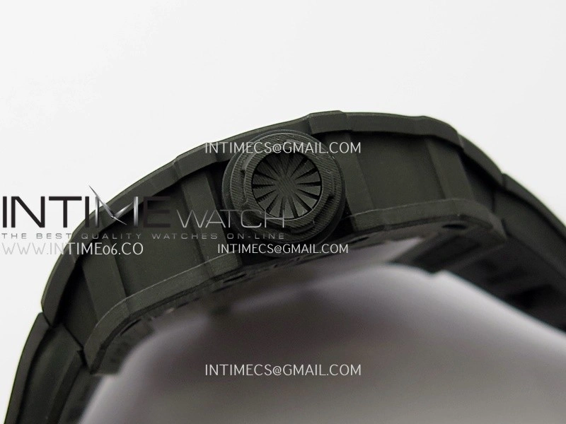 RM035-02 Real Black NTPT ZF 1:1 Best Edition Skeleton Dial On Black Rubber Strap Real Super Clone RMAL1 V7