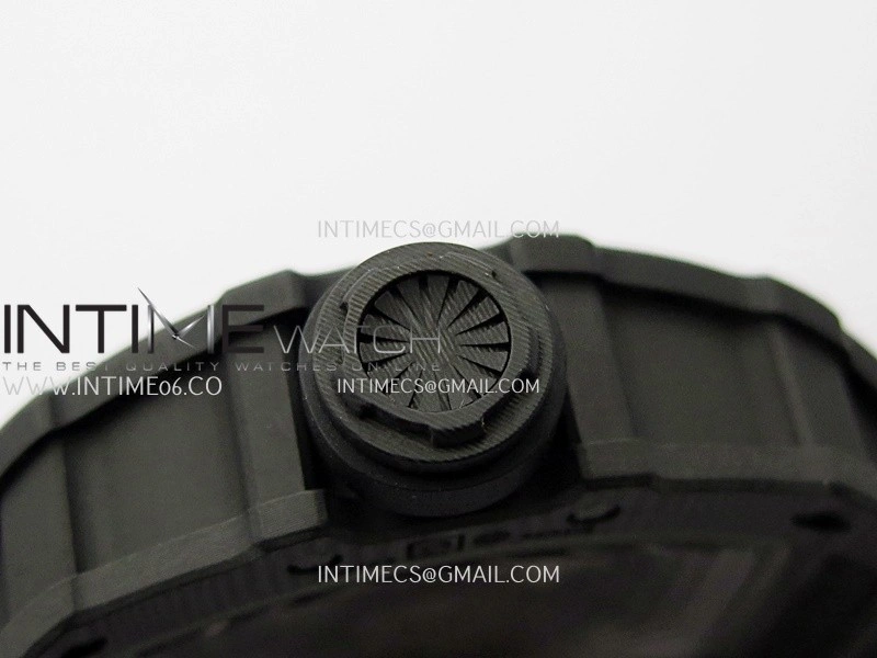 RM035-02 Real Black NTPT ZF 1:1 Best Edition Skeleton Dial On Black Rubber Strap Real Super Clone RMAL1 V7