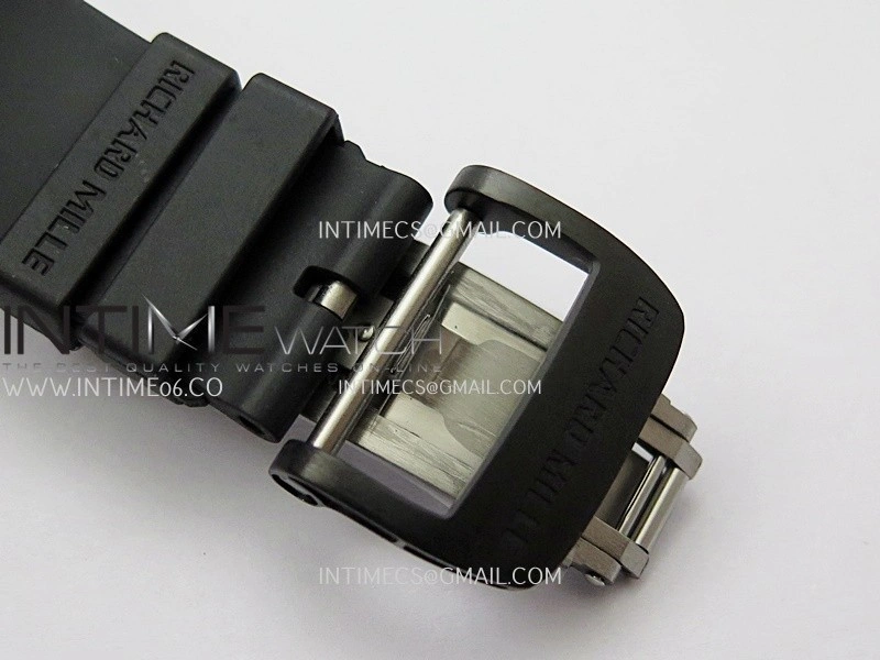 RM035-02 Real Black NTPT ZF 1:1 Best Edition Skeleton Dial On Black Rubber Strap Real Super Clone RMAL1 V7