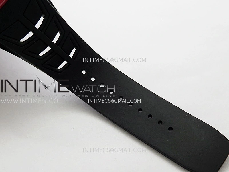 RM035-02 Real Red NTPT ZF 1:1 Best Edition Skeleton Dial On Black Rubber Strap Real Super Clone RMAL1 V7
