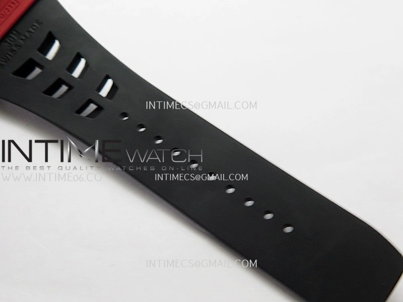 RM035-02 Real Red NTPT ZF 1:1 Best Edition Skeleton Dial On Black Rubber Strap Real Super Clone RMAL1 V7