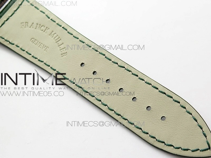 Master Square SS Ladies ZF 1:1 Best Edition White Colorful Roman Dial on Green Leather Strap Ronda Quartz