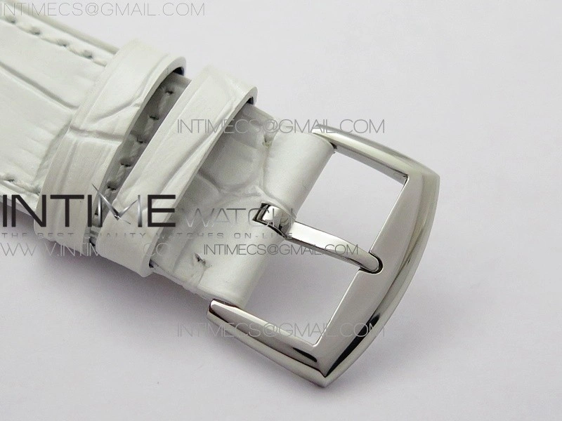 Master Square SS Ladies ZF 1:1 Best Edition White Colorful Roman Dial on White Leather Strap Ronda Quartz