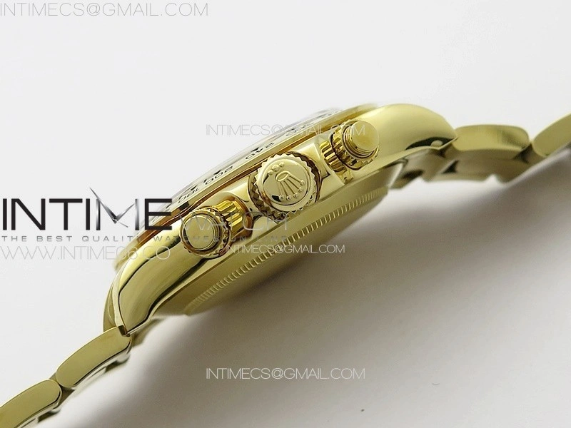 Daytona 116508 YG APSF Gold Dial Black Subdial Stick Markers On YG Bracelet Slim A7750