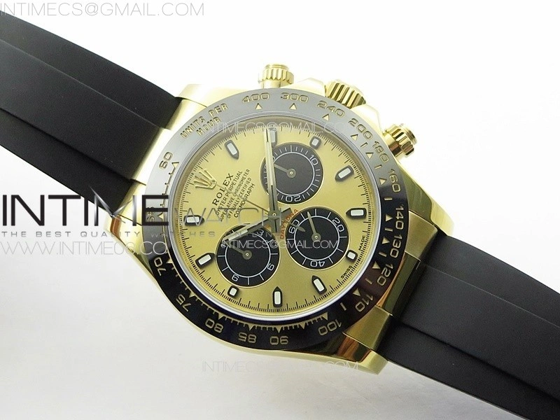 Daytona 116518LN YG APSF Best Edition YG Dial Stick Markers On Rubber Strap Slim A7750