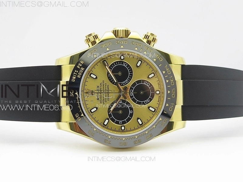 Daytona 116518LN YG APSF Best Edition YG Dial Stick Markers On Rubber Strap Slim A7750