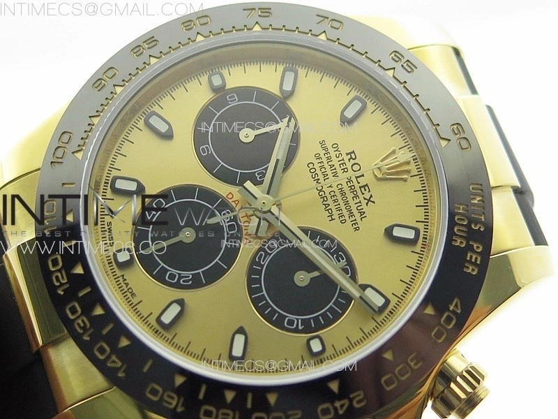 Daytona 116518LN YG APSF Best Edition YG Dial Stick Markers On Rubber Strap Slim A7750