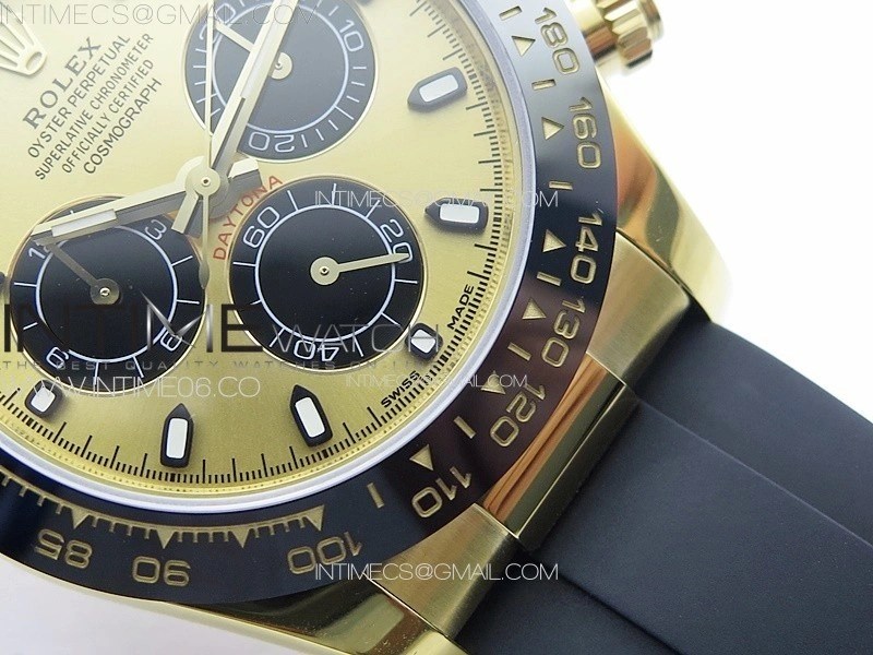 Daytona 116518LN YG APSF Best Edition YG Dial Stick Markers On Rubber Strap Slim A7750