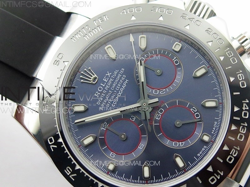 Daytona 116519LN APSF Best Edition Blue Dial Sticks Markers On Rubber Strap Slim A7750